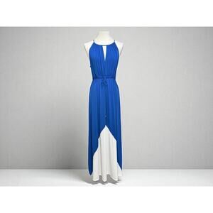 Women's Formal maxi blue and white dress size Medium